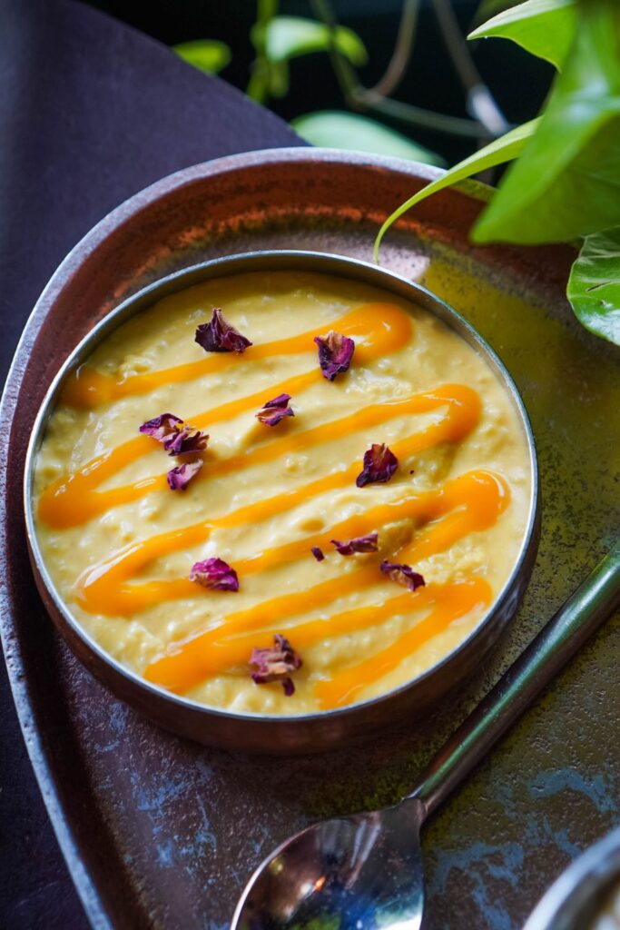 tropical mango coconut kheer dessert