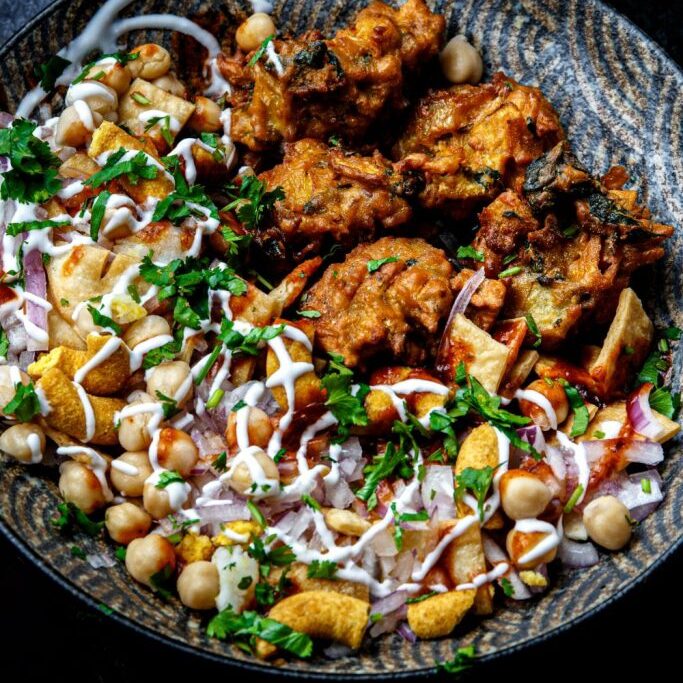 Vegetable Pakora Chaat (V)