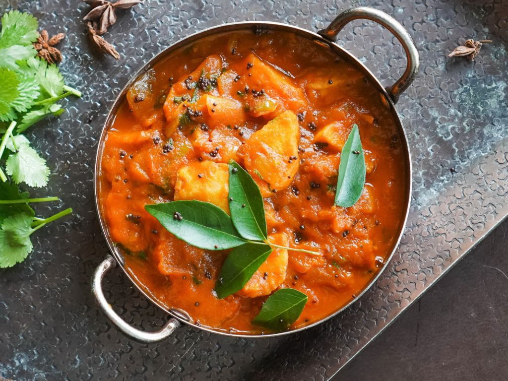 Spiced Bombay Aloo potato dish.
