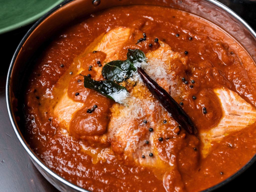 Zesty Tamarind Salmon Curry dish.