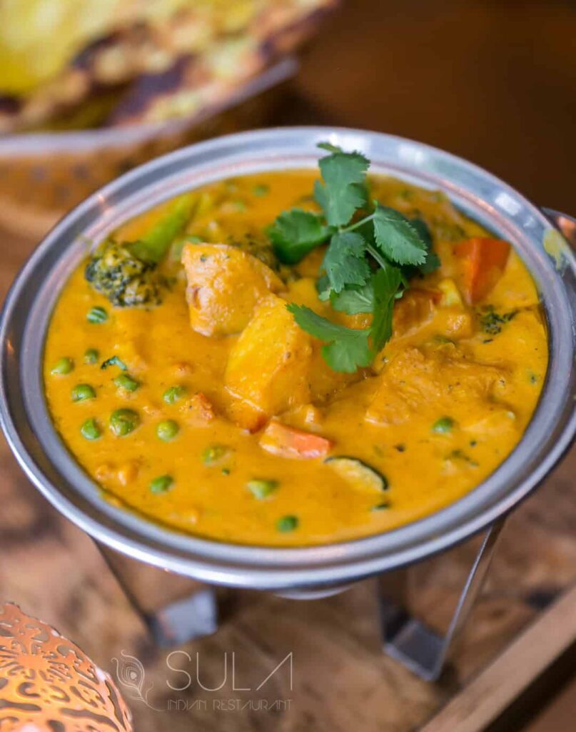 vegan vegetable coconut served at sula indian restaurant