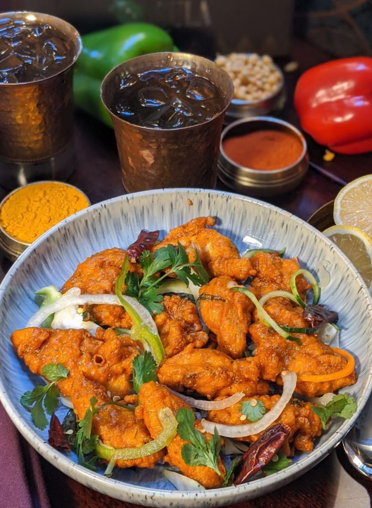 Freshly served chciken pakora