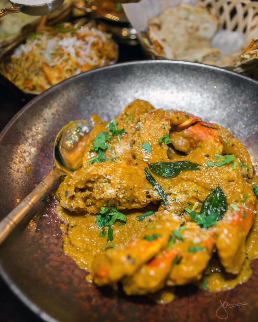 Crab curry with coconut and spices