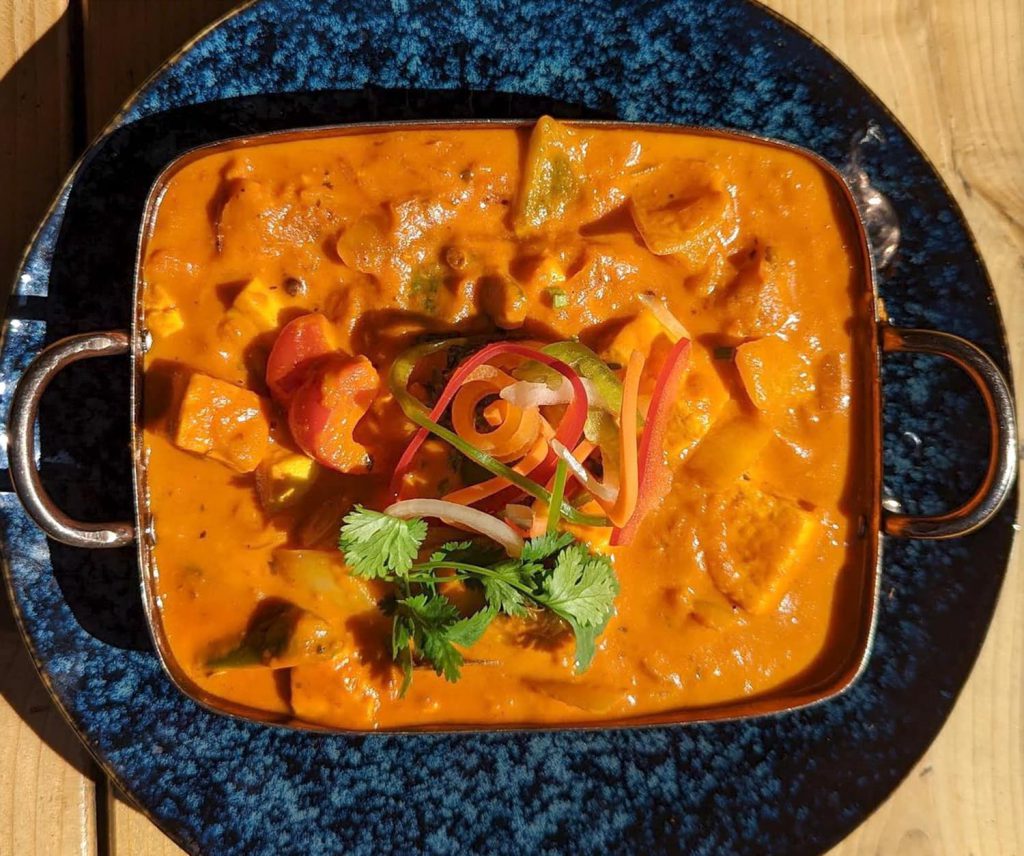 Kadai paneer curry with bell peppers and onions served at Sula 