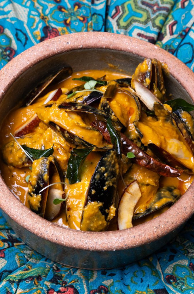 Curried mussels served at Sula Indian Restaurant