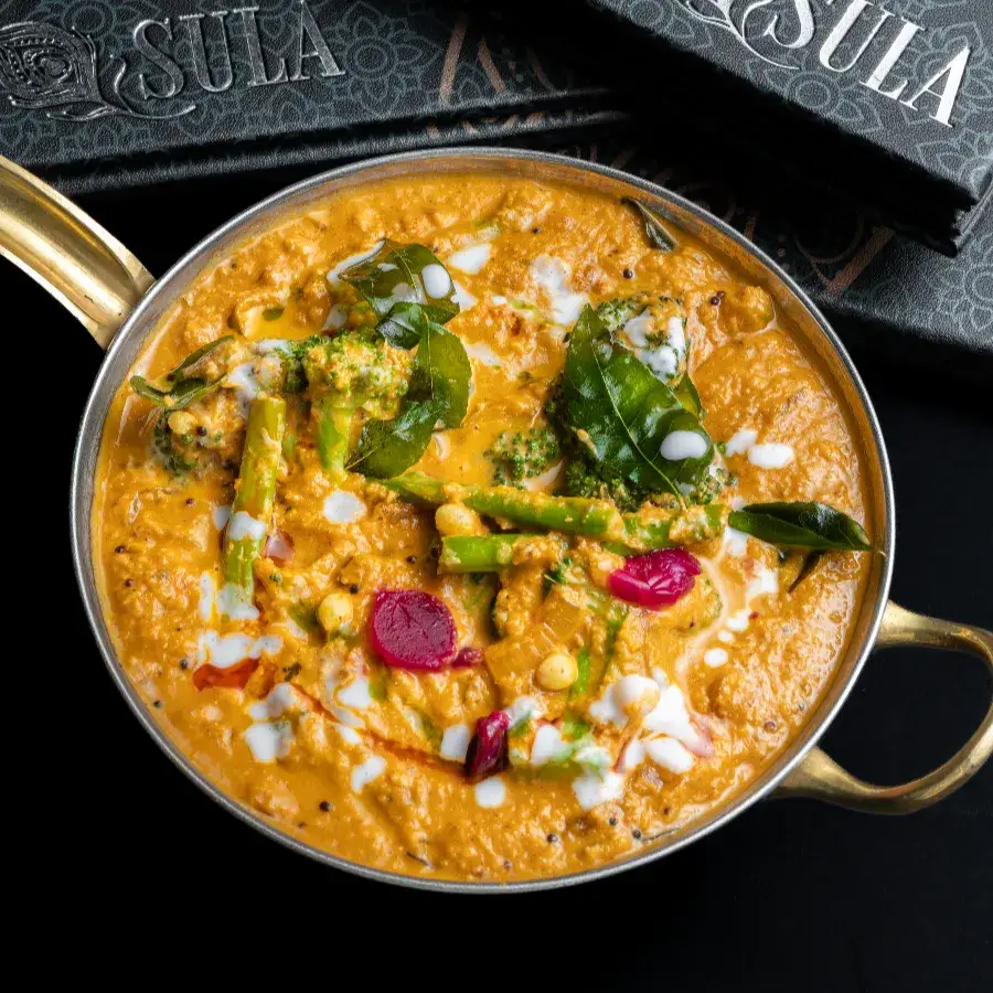 Broccoli & Asparagus Chettinad (V, Gf)