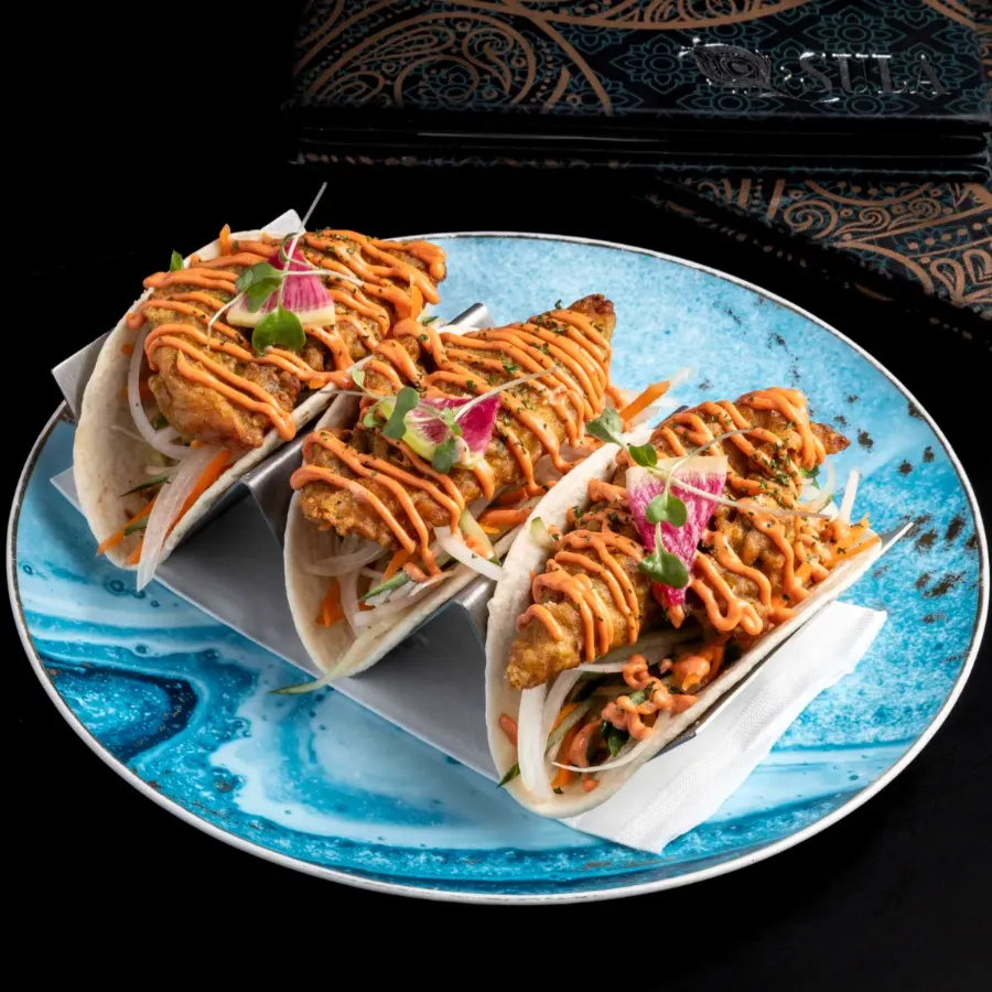 Chicken Koliwada Tacos