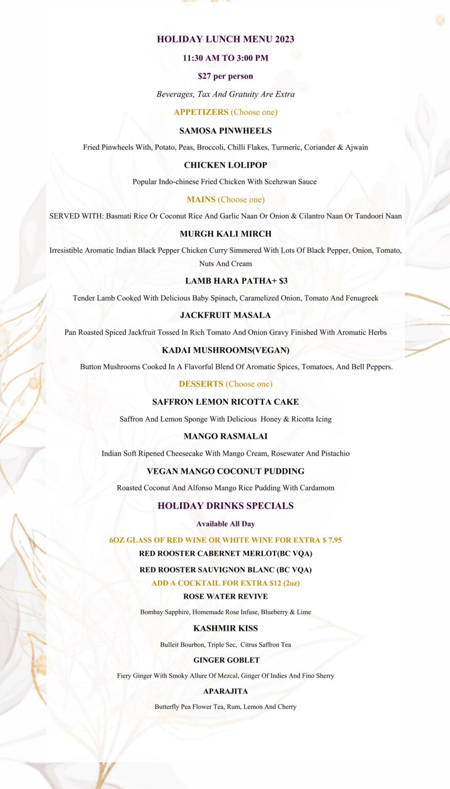 Holiday final 877x1536 1 Sula Indian Restaurant Vancouver